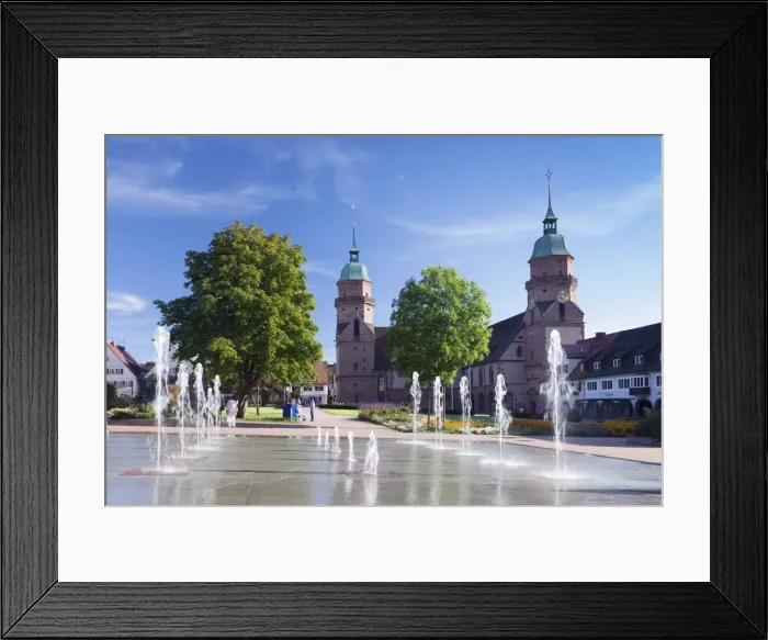 Framed Print : Fountains, Parish church, market place, Freudenstadt, Black Forest, Baden Wurttemberg, Germany, Europe Framed Print : Fountains, Parish church, market place, Freudenstadt, Black Forest, Baden Wurttemberg, Germany, Europe