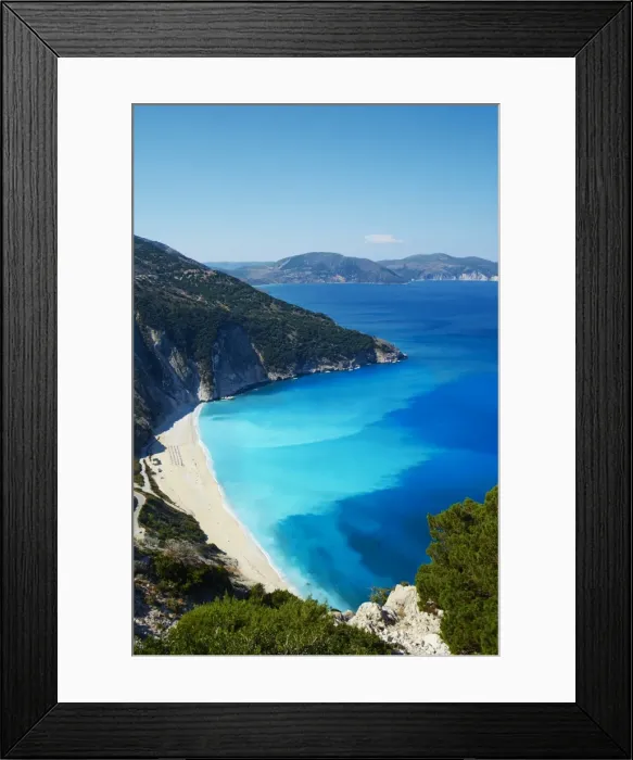Framed Print : Myrtos Beach, Cephalonia, Ionian Islands, Greek Islands, Greece, Europe