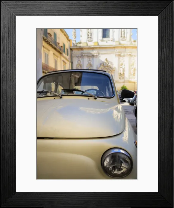 Framed Print : Old Fiat in the Baroque city of Lecce, Puglia, Italy, Europe Framed Print : Old Fiat in the Baroque city of Lecce, Puglia, Italy, Europe