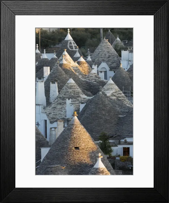 Framed Print : Rooftops of traditional trullos (trulli) in Alberobello, UNESCO World Heritage Site, Puglia, Italy, Europe Framed Print : Rooftops of traditional trullos (trulli) in Alberobello, UNESCO World Heritage Site, Puglia, Italy, Europe