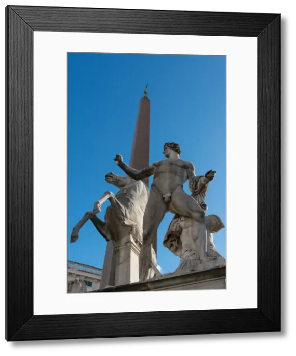 Framed Print : Castor and Pollux statue in front of the Quirinale, the home of the President of the Italian Republic, Rome, Lazio, Italy, Europe Framed Print : Castor and Pollux statue in front of the Quirinale, the home of the President of the Italian Republic, Rome, Lazio, Italy, Europe