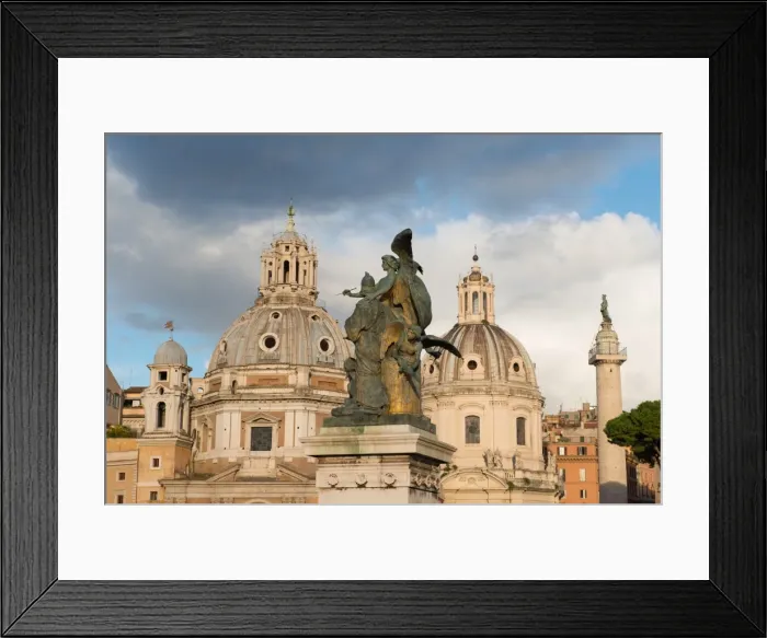 Framed Print : Santa Maria di Loreto and Santissimo Nome di Maria al Foro Traiano churches in front of Trajans Forum, Rome, Lazio, Italy, Europe