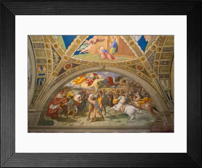 Framed Print : The Meeting of Leo I and Attila by Raphael, in the Stanze di Raffaello, in the Apostolic Palace in the Vatican, Vatican Museums, Rome, Lazio, Italy, Europe Framed Print : The Meeting of Leo I and Attila by Raphael, in the Stanze di Raffaello, in the Apostolic Palace in the Vatican, Vatican Museums, Rome, Lazio, Italy, Europe