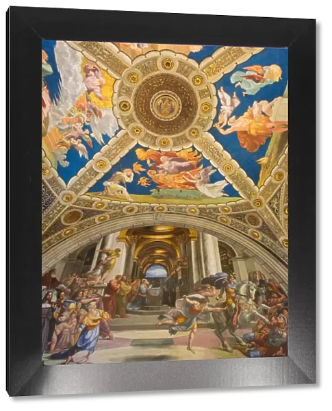 The Expulsion of Heliodorus from the Temple by Raphael, in the Stanze di Raffaello, in the Apostolic Palace in the Vatican, Vatican Museums, Rome, Lazio, Italy, Europe