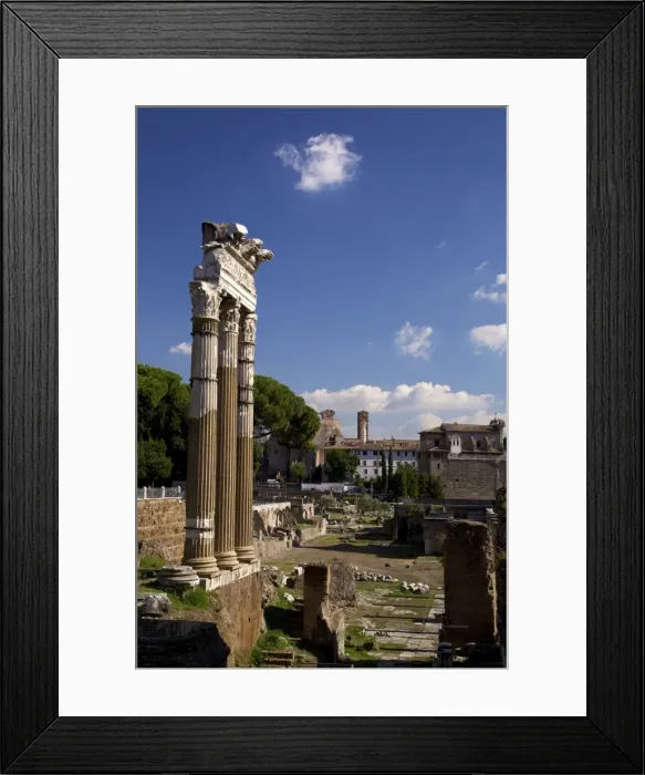 Framed Print : Three columns, Temple of Castor and Pollux, Roman Forum, UNESCO World Heritage Site, Rome, Lazio, Italy, Europe Framed Print : Three columns, Temple of Castor and Pollux, Roman Forum, UNESCO World Heritage Site, Rome, Lazio, Italy, Europe