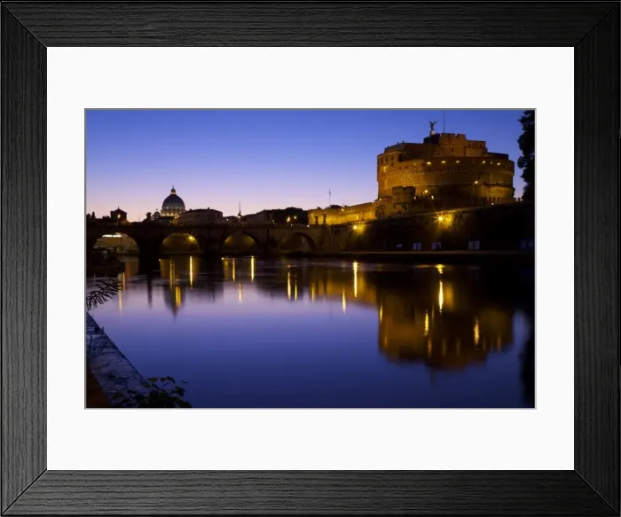 Framed Print : St. Peters Basilica, River Tiber and Castel d Angelo in twilight, Rome, Lazio, Italy, Europe Framed Print : St. Peters Basilica, River Tiber and Castel d Angelo in twilight, Rome, Lazio, Italy, Europe