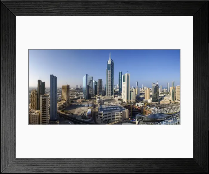 Framed Print : Elevated view of the modern city skyline and central business district, Kuwait City, Kuwait, Middle East Framed Print : Elevated view of the modern city skyline and central business district, Kuwait City, Kuwait, Middle East