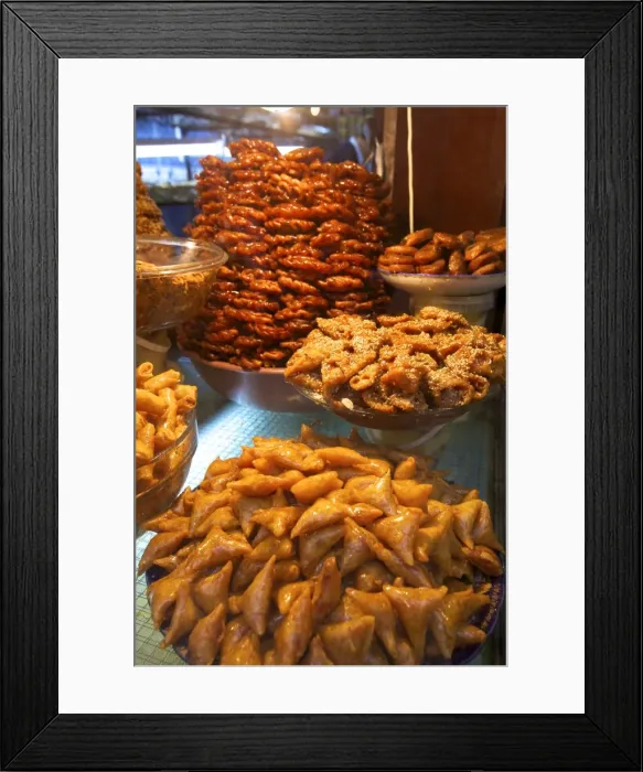Framed Print : Moroccan pastries, Fez, Morocco, North Africa, Africa