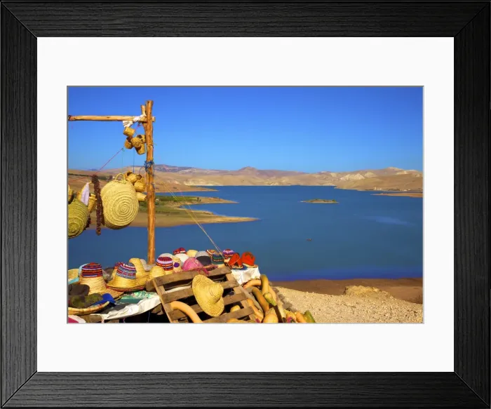 Framed Print : Douar Nzala Lake, Morocco, North Africa, Africa