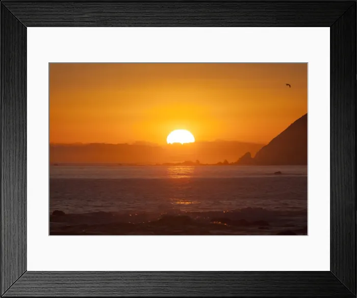 Framed Print : Sunset over Marlborough Sounds, South Island, from Owhiro Bay, Wellington, North Island, New Zealand, Pacific Framed Print : Sunset over Marlborough Sounds, South Island, from Owhiro Bay, Wellington, North Island, New Zealand, Pacific