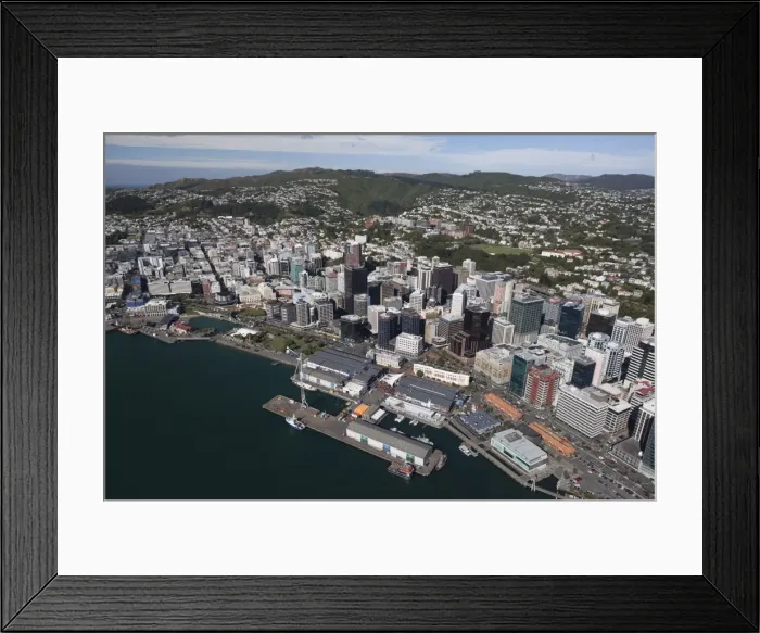 Framed Print : Aerial view of Wellington city centre and Queens Wharf, Wellington, North Island, New Zealand, Pacific Framed Print : Aerial view of Wellington city centre and Queens Wharf, Wellington, North Island, New Zealand, Pacific