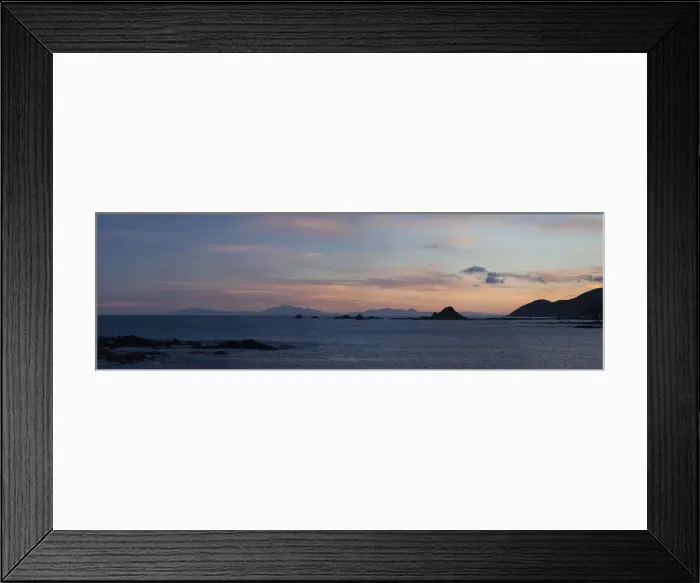 Framed Print : Panorama with Kaikoura Ranges in South Island at sunset from Wellington, North Island, New Zealand, Pacific Framed Print : Panorama with Kaikoura Ranges in South Island at sunset from Wellington, North Island, New Zealand, Pacific