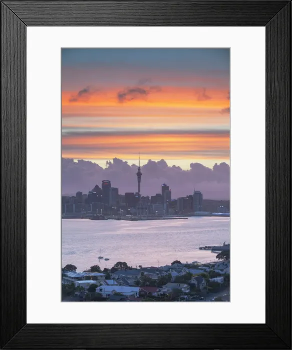 Framed Print : View of Auckland and Devonport at sunset, Auckland, North Island, New Zealand, Pacific Framed Print : View of Auckland and Devonport at sunset, Auckland, North Island, New Zealand, Pacific