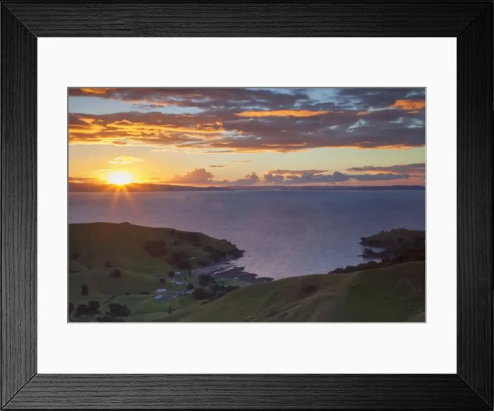 Framed Print : View of Kirita Bay and Firth of Thames at sunset, Coromandel Peninsula, Waikato, North Island, New Zealand, Pacific Framed Print : View of Kirita Bay and Firth of Thames at sunset, Coromandel Peninsula, Waikato, North Island, New Zealand, Pacific