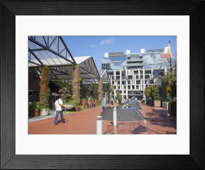 Framed Print : Outdoor shopping mall in Britomart Precinct, Auckland, North Island, New Zealand, Pacific Framed Print : Outdoor shopping mall in Britomart Precinct, Auckland, North Island, New Zealand, Pacific