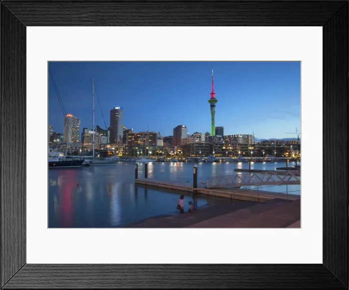 Framed Print : Viaduct Harbour and Sky Tower at dusk, Auckland, North Island, New Zealand, Pacific Framed Print : Viaduct Harbour and Sky Tower at dusk, Auckland, North Island, New Zealand, Pacific