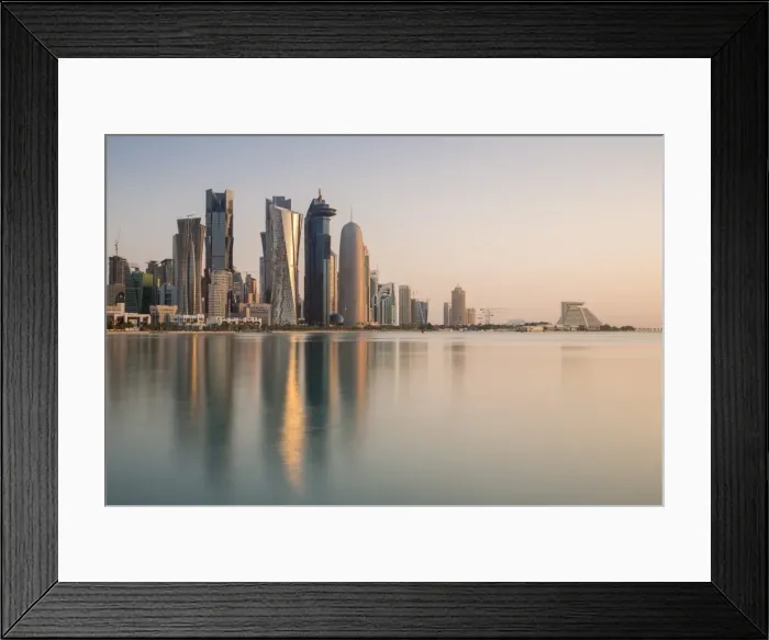 Framed Print : New skyline of the West Bay central financial district of Doha, Qatar, Middle East Framed Print : New skyline of the West Bay central financial district of Doha, Qatar, Middle East