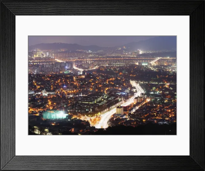 Framed Print : Night view of city, Seoul, South Korea, Asia Framed Print : Night view of city, Seoul, South Korea, Asia