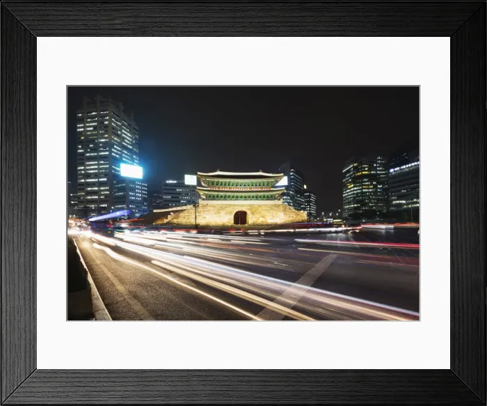 Framed Print : Nandaemun South Gate at night, Seoul, South Korea, Asia Framed Print : Nandaemun South Gate at night, Seoul, South Korea, Asia