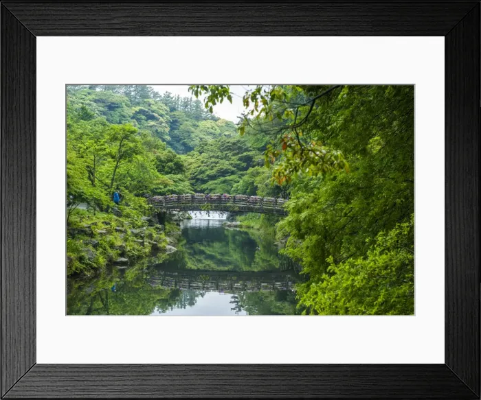 Framed Print : Stone bridge with flowers in Seogwipo, island of Jejudo, UNESCO World Heritage Site, South Korea, Asia Framed Print : Stone bridge with flowers in Seogwipo, island of Jejudo, UNESCO World Heritage Site, South Korea, Asia