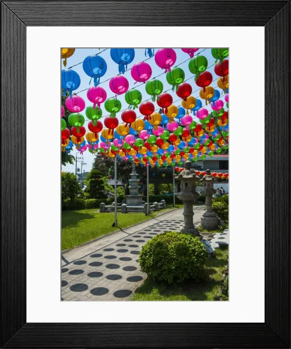 Framed Print : Colourful paper lanterns in the fortress of Suwon, UNESCO World Heritage Site, Suwon, South Korea, Asia Framed Print : Colourful paper lanterns in the fortress of Suwon, UNESCO World Heritage Site, Suwon, South Korea, Asia