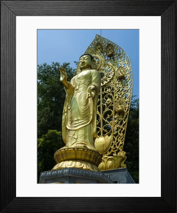 Framed Print : Golden Buddha in the fortress of Suwon, UNESCO World Heritage Site, South Korea, Asia Framed Print : Golden Buddha in the fortress of Suwon, UNESCO World Heritage Site, South Korea, Asia