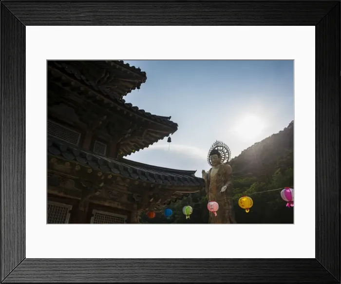 Framed Print : Backlit Golden Maitreya Statue, Beopjusa Temple Complex, South Korea, Asia Framed Print : Backlit Golden Maitreya Statue, Beopjusa Temple Complex, South Korea, Asia