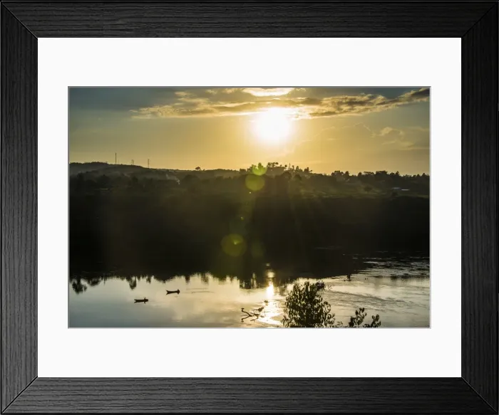 Framed Print : Fishermen in their canoes fishing at sunset on the Nile at Jinja, source of the Nile, Uganda, East Africa, Africa Framed Print : Fishermen in their canoes fishing at sunset on the Nile at Jinja, source of the Nile, Uganda, East Africa, Africa