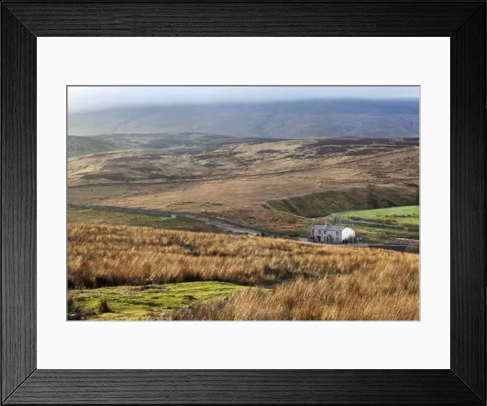 Framed Print : Isolated house by the road in Garsdale below Baugh Fell, Yorkshire Dales, Cumbria, England, United Kingdom, Europe Framed Print : Isolated house by the road in Garsdale below Baugh Fell, Yorkshire Dales, Cumbria, England, United Kingdom, Europe