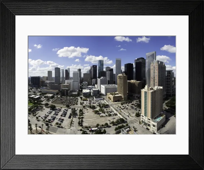 Framed Print : Downtown city skyline, Houston, Texas, United States of America, North America Framed Print : Downtown city skyline, Houston, Texas, United States of America, North America