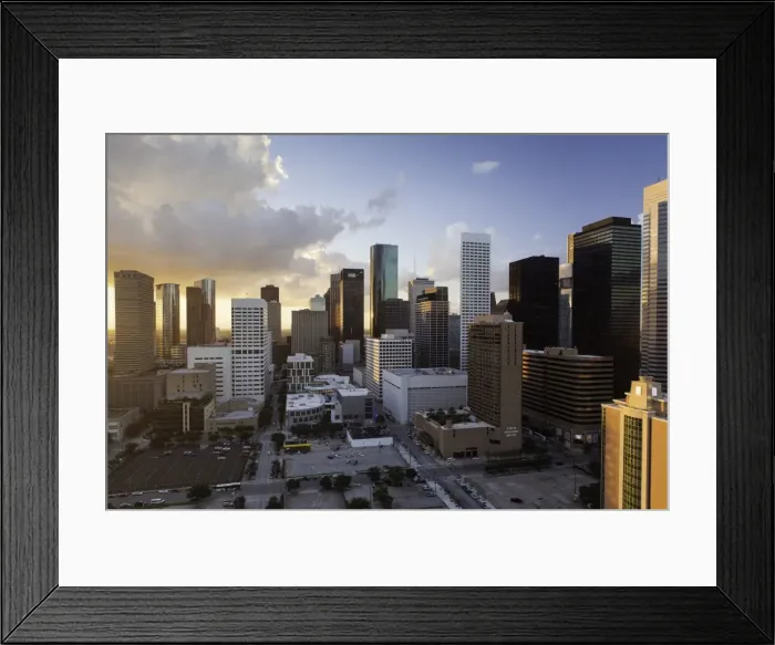 Framed Print : Downtown city skyline, Houston, Texas, United States of America, North America Framed Print : Downtown city skyline, Houston, Texas, United States of America, North America