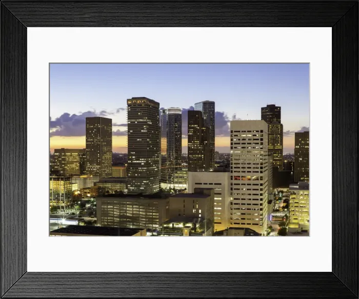 Framed Print : Downtown city skyline, Houston, Texas, United States of America, North America Framed Print : Downtown city skyline, Houston, Texas, United States of America, North America