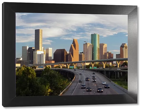 City skyline and Interstate, Houston, Texas, United States of America, North America