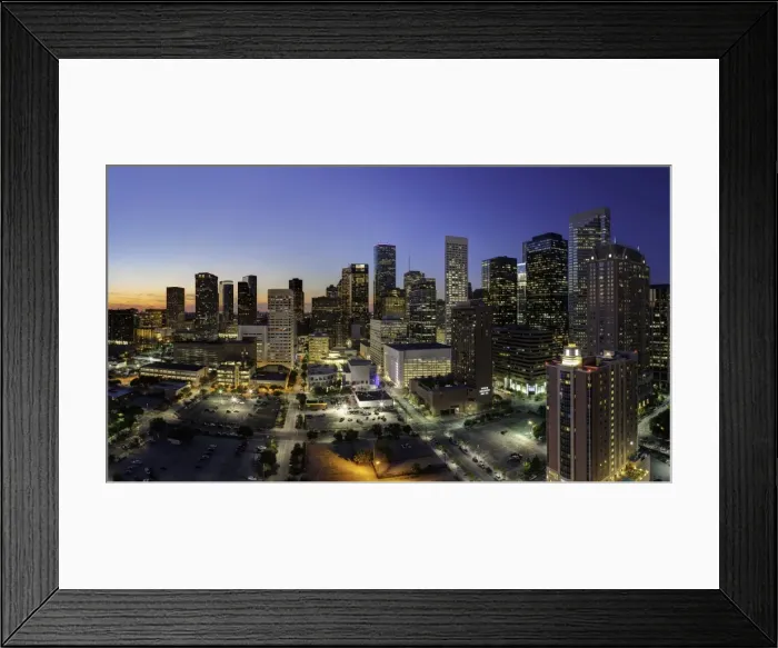Framed Print : Downtown city skyline, Houston, Texas, United States of America, North America Framed Print : Downtown city skyline, Houston, Texas, United States of America, North America