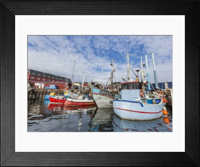 Framed Print : Commercial fishing and whaling boats line the busy inner harbor in the town of Ilulissat, Greenland, Polar Regions Framed Print : Commercial fishing and whaling boats line the busy inner harbor in the town of Ilulissat, Greenland, Polar Regions