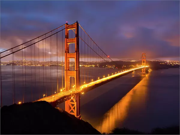 Golden Gate Bridge at dawn, San Francisco, California, United States of America, North America