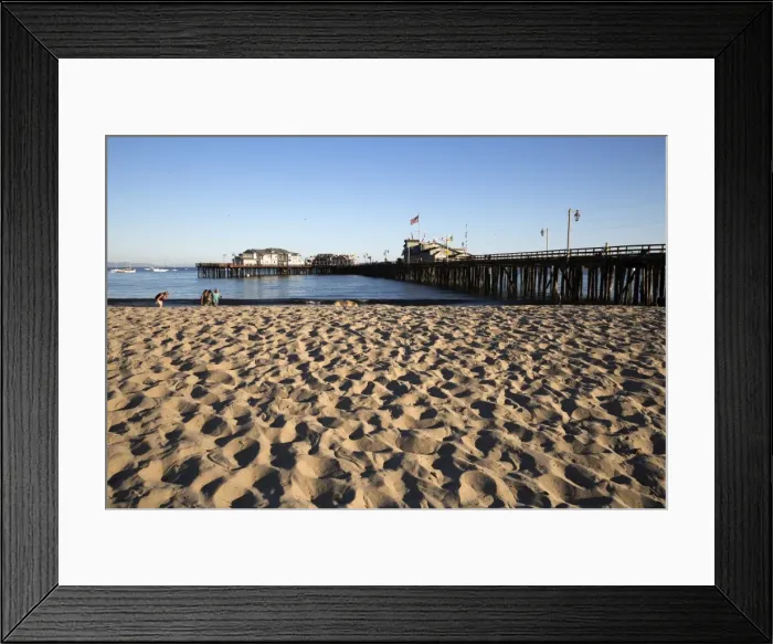Framed Print : Beach and Stearns Wharf, Santa Barbara, Santa Barbara County, California, United States of America, North America Framed Print : Beach and Stearns Wharf, Santa Barbara, Santa Barbara County, California, United States of America, North America