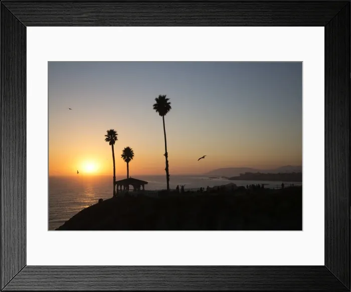 Framed Print : Pavilion and palm trees looking out to sea at sunset, Pismo Beach, San Luis Obispo County, California, United States of America, North America Framed Print : Pavilion and palm trees looking out to sea at sunset, Pismo Beach, San Luis Obispo County, California, United States of America, North America