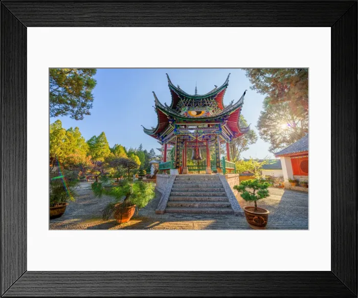 Framed Print : HDR capture of a pagoda near Wangu Tower with a bell inside - which visitors can hit to gain peace and / or luck Framed Print : HDR capture of a pagoda near Wangu Tower with a bell inside - which visitors can hit to gain peace and / or luck