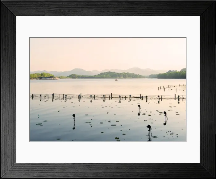 Framed Print : West Lake at dusk, Hangzhou, Zhejiang, China, Asia Framed Print : West Lake at dusk, Hangzhou, Zhejiang, China, Asia