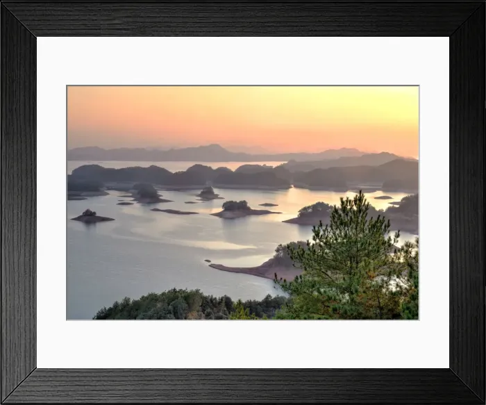 Framed Print : Islands at sunset at Qiandaohu, 1000 Islands Lake, Lijiang, Yunnan, China, Asia Framed Print : Islands at sunset at Qiandaohu, 1000 Islands Lake, Lijiang, Yunnan, China, Asia