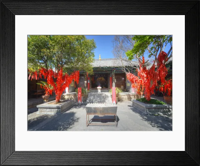 Framed Print : Trees with red ribbons at Pu Xian Temple in Lijiang Old Town, UNESCO World Heritage Site, Lijiang, Yunnan, China, Asia Framed Print : Trees with red ribbons at Pu Xian Temple in Lijiang Old Town, UNESCO World Heritage Site, Lijiang, Yunnan, China, Asia
