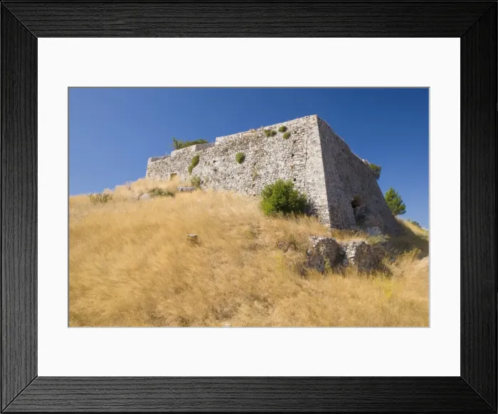 Framed Print : The ruined castle of Agios Georgios, Kastro, near Argostoli, Kefalonia (Kefallonia, Cephalonia), Ionian Islands, Greek Islands, Greece, Europe Framed Print : The ruined castle of Agios Georgios, Kastro, near Argostoli, Kefalonia (Kefallonia, Cephalonia), Ionian Islands, Greek Islands, Greece, Europe