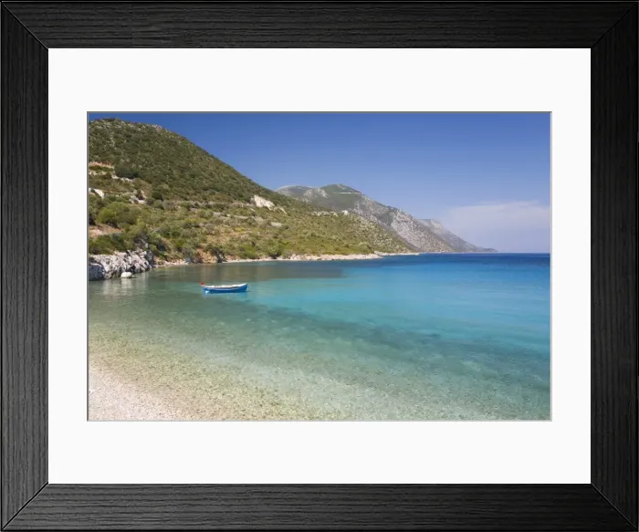 Framed Print : View across the tranquil Gulf of Molos, near Vathy (Vathi), Ithaca (Ithaki), Ionian Islands, Greek Islands, Greece, Europe Framed Print : View across the tranquil Gulf of Molos, near Vathy (Vathi), Ithaca (Ithaki), Ionian Islands, Greek Islands, Greece, Europe