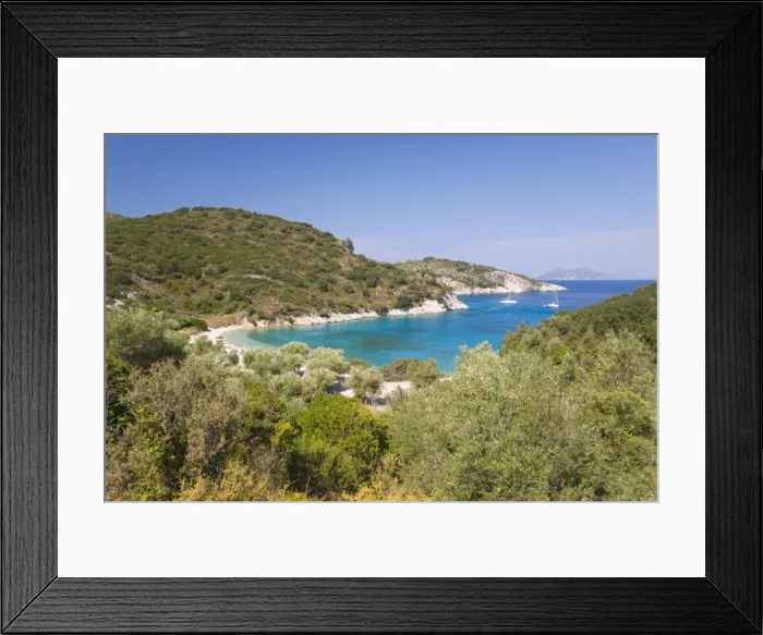Framed Print : View from hillside over Filiatro Bay, near Vathy (Vathi), Ithaca (Ithaki), Ionian Islands, Greek Islands, Greece, Europe Framed Print : View from hillside over Filiatro Bay, near Vathy (Vathi), Ithaca (Ithaki), Ionian Islands, Greek Islands, Greece, Europe