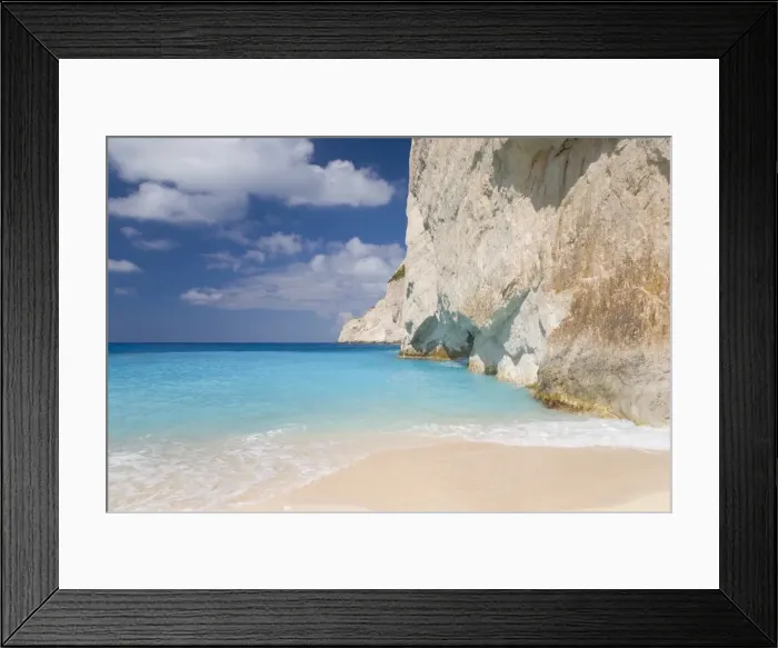 Framed Print : Limestone cliffs towering above turquoise sea, Navagio Bay, Anafonitria, Zakynthos (Zante) (Zakinthos), Ionian Islands, Greek Islands, Greece, Europe Framed Print : Limestone cliffs towering above turquoise sea, Navagio Bay, Anafonitria, Zakynthos (Zante) (Zakinthos), Ionian Islands, Greek Islands, Greece, Europe