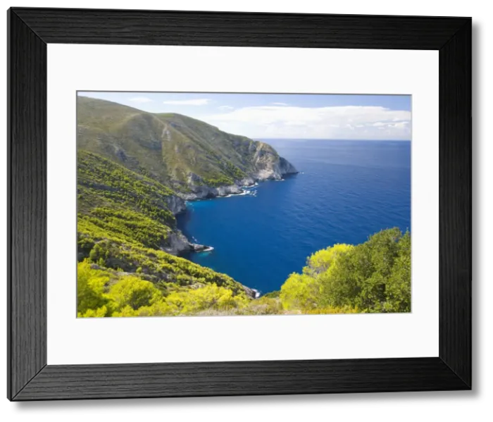 Framed Print : View from clifftop along rocky coast, Anafonitria, Zakynthos (Zante) (Zakinthos), Ionian Islands, Greek Islands, Greece, Europe Framed Print : View from clifftop along rocky coast, Anafonitria, Zakynthos (Zante) (Zakinthos), Ionian Islands, Greek Islands, Greece, Europe