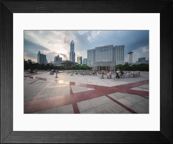 Framed Print : People relaxing and playing at Peoples Square after work, Shanghai, China, Asia Framed Print : People relaxing and playing at Peoples Square after work, Shanghai, China, Asia