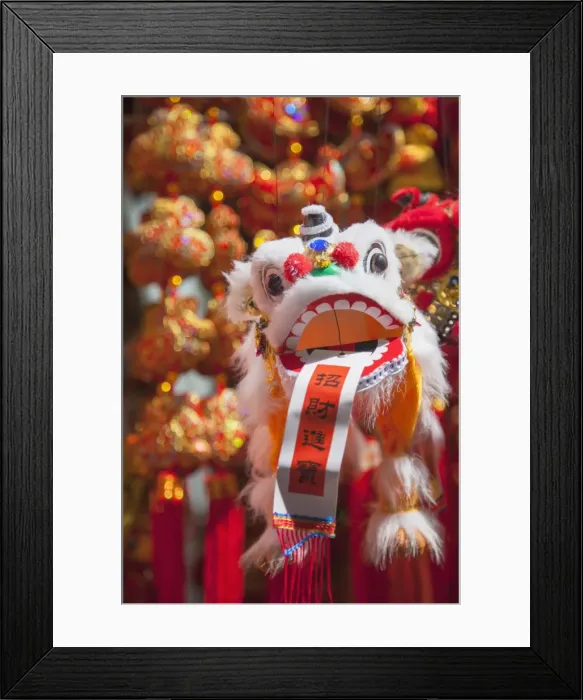 Framed Print : Chinese lion decoration at Fa Yuen Street Market, Mongkok, Kowloon, Hong Kong, China, Asia Framed Print : Chinese lion decoration at Fa Yuen Street Market, Mongkok, Kowloon, Hong Kong, China, Asia