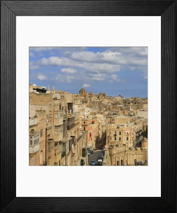 Framed Print : View of the old town and Victoria Gate from the Upper Barraca Gardens, Valletta, Malta, Europe Framed Print : View of the old town and Victoria Gate from the Upper Barraca Gardens, Valletta, Malta, Europe